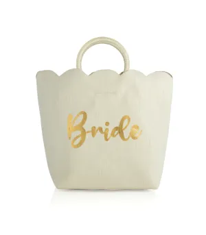 01-02-111IV Shiraleah "Bride" Scalloped Edge Tote