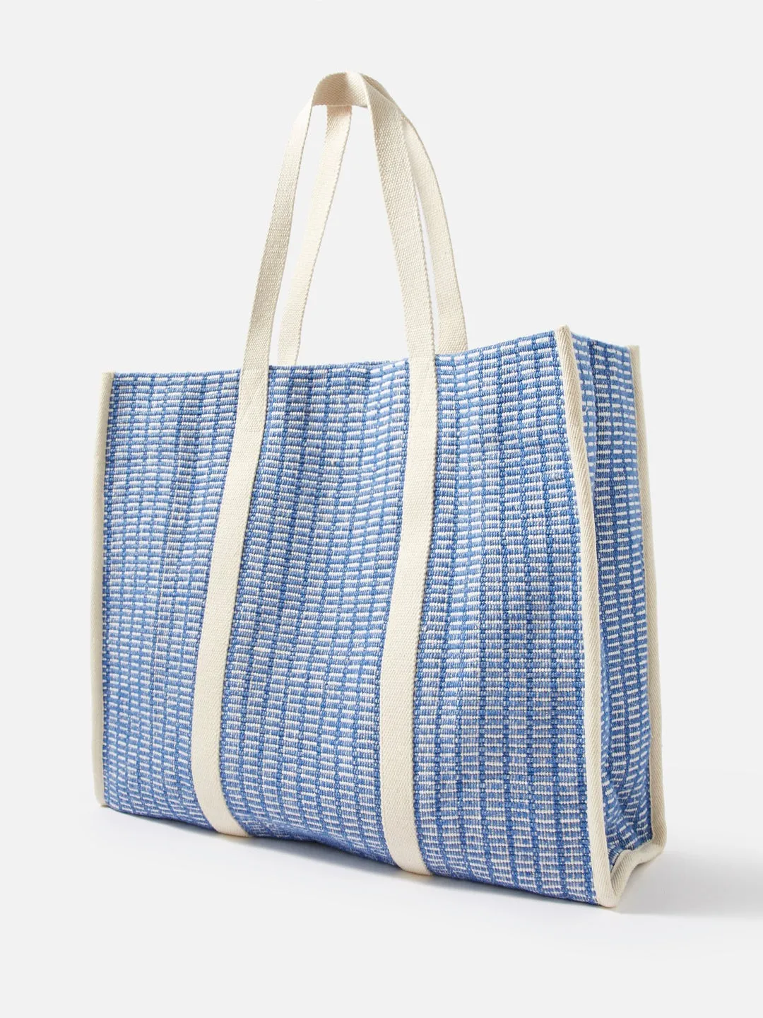 Accessorize London women's Blue Fabric Kai Webbing Woven Tote bag