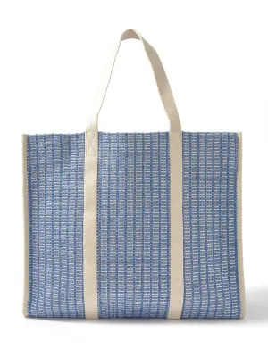 Accessorize London women's Blue Fabric Kai Webbing Woven Tote bag