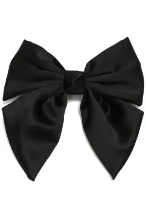 Black Ribbon Bow Hair Clip