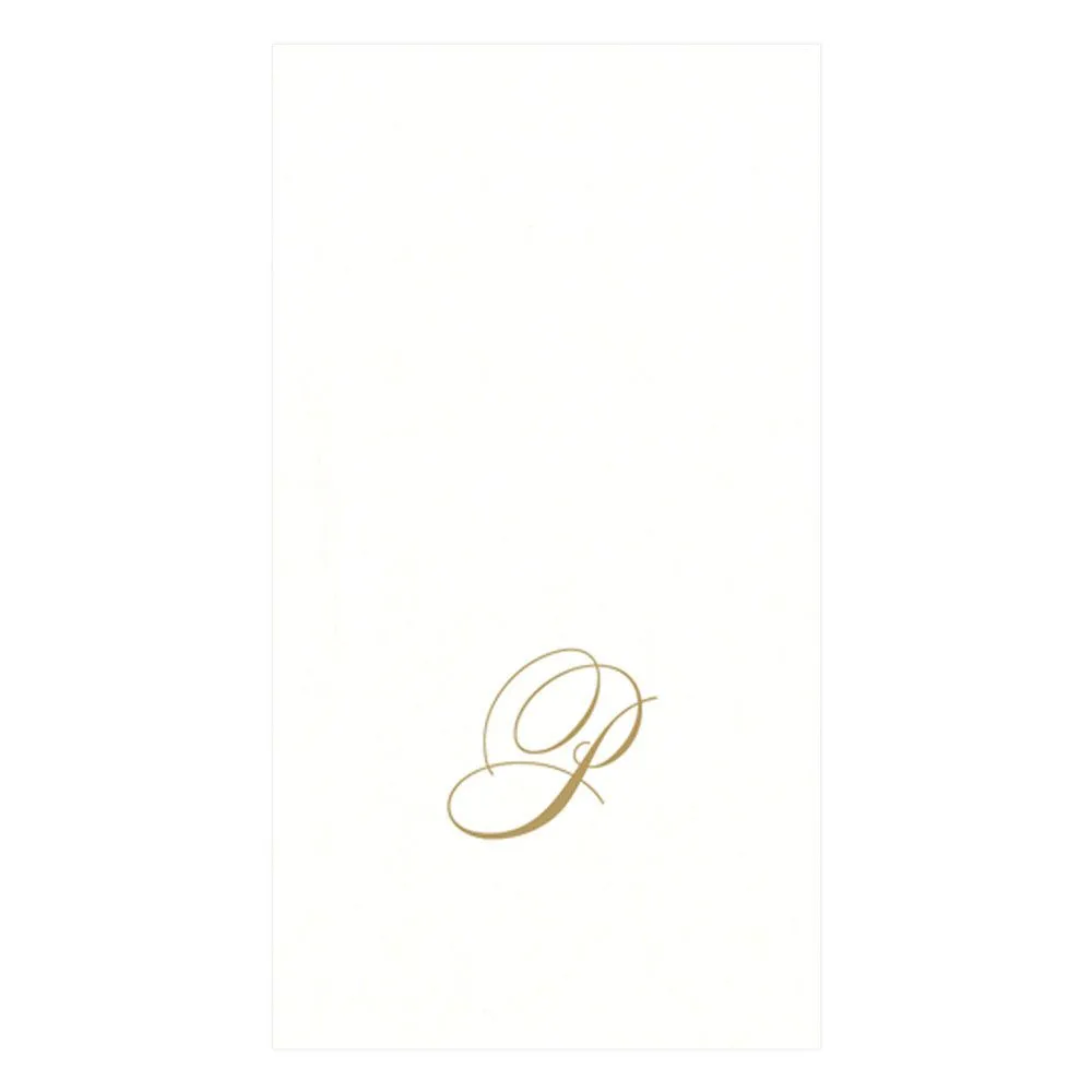 Caspari Pearl Initial Guest Towels – 24pk