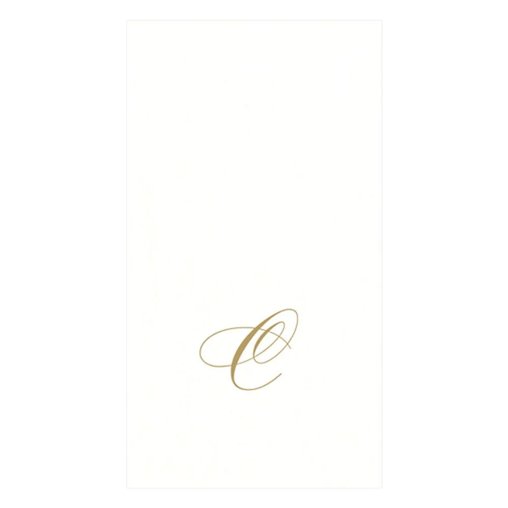 Caspari Pearl Initial Guest Towels – 24pk