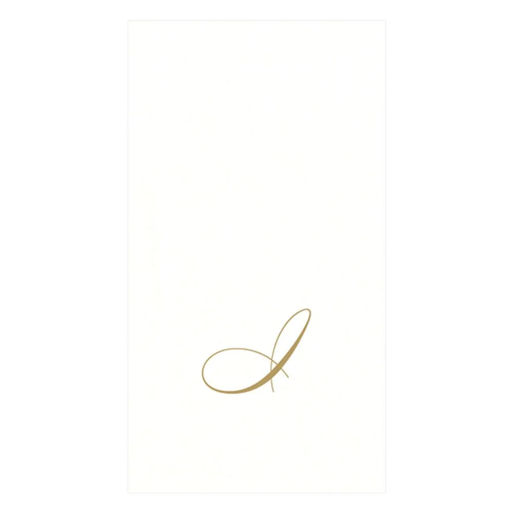 Caspari Pearl Initial Guest Towels – 24pk