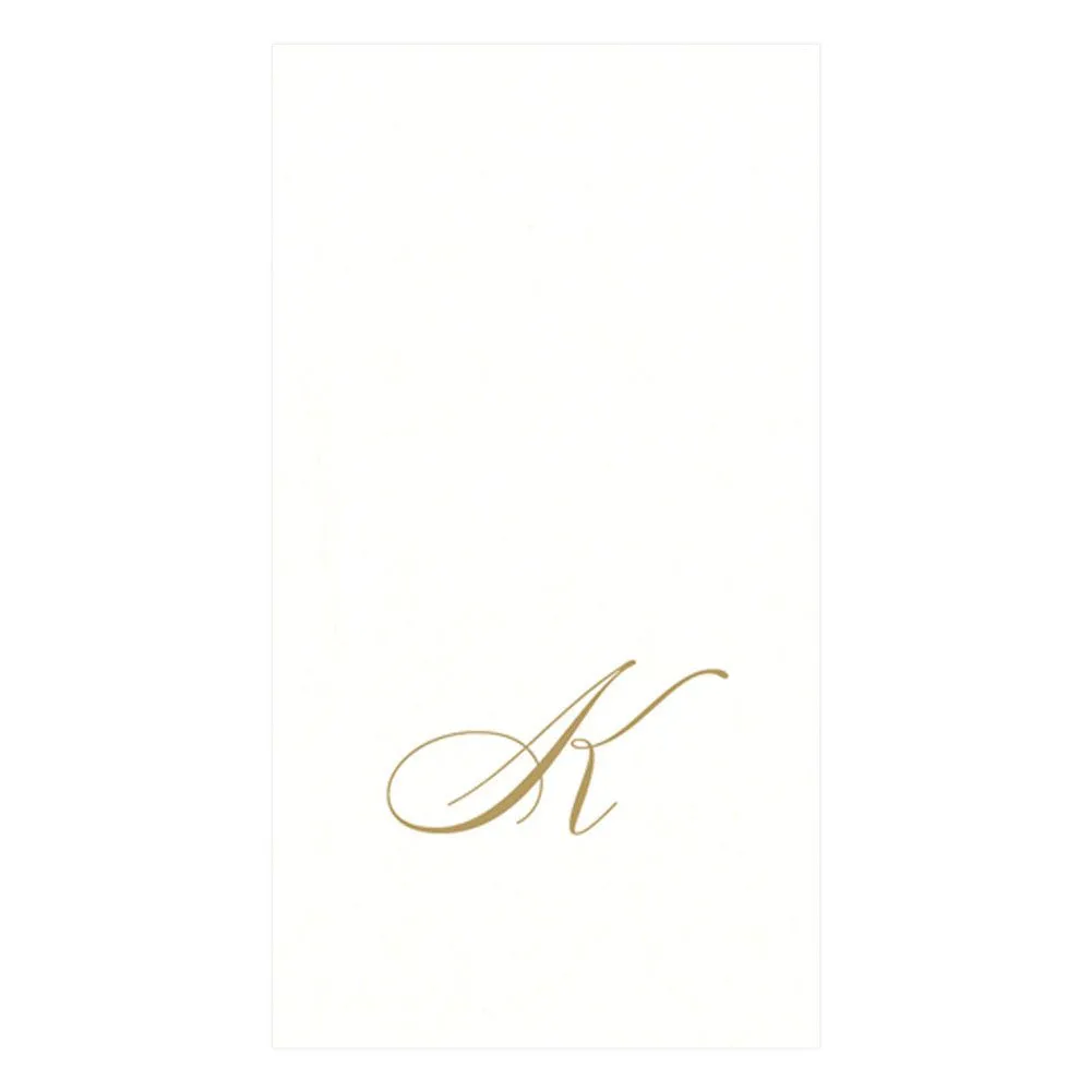 Caspari Pearl Initial Guest Towels – 24pk