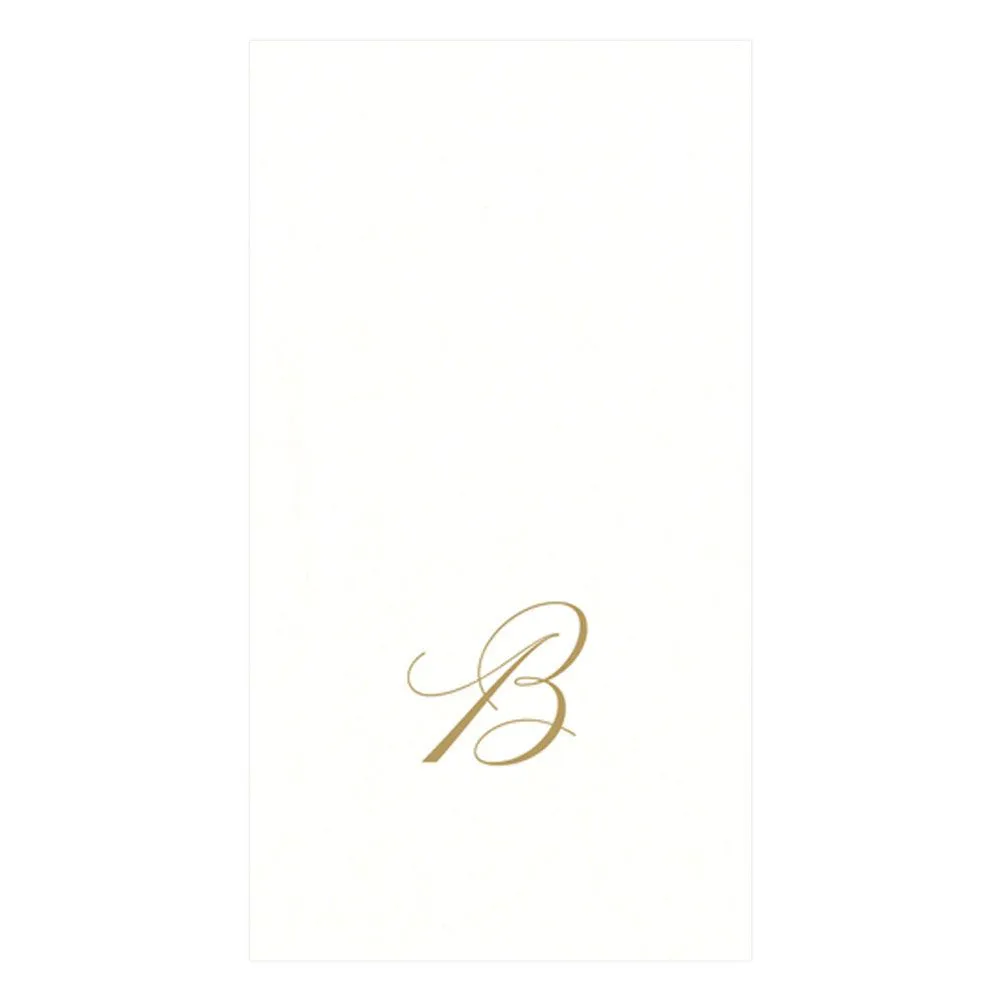 Caspari Pearl Initial Guest Towels – 24pk
