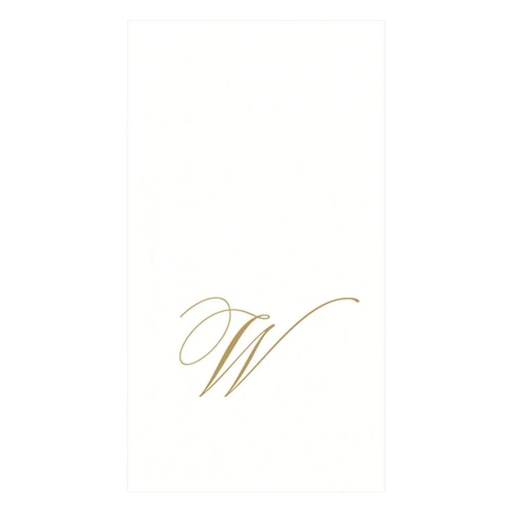 Caspari Pearl Initial Guest Towels – 24pk