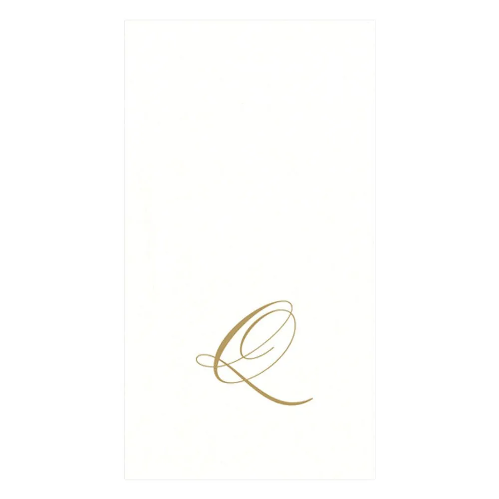 Caspari Pearl Initial Guest Towels – 24pk