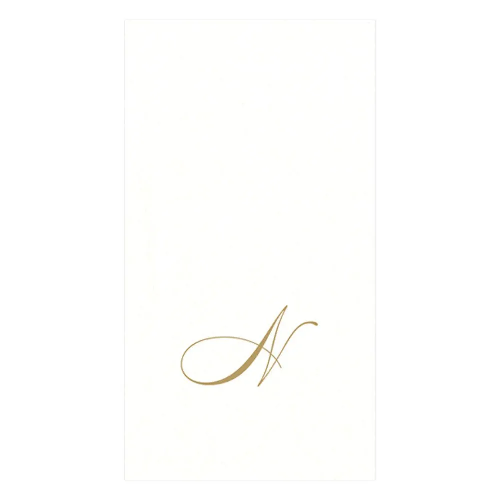 Caspari Pearl Initial Guest Towels – 24pk
