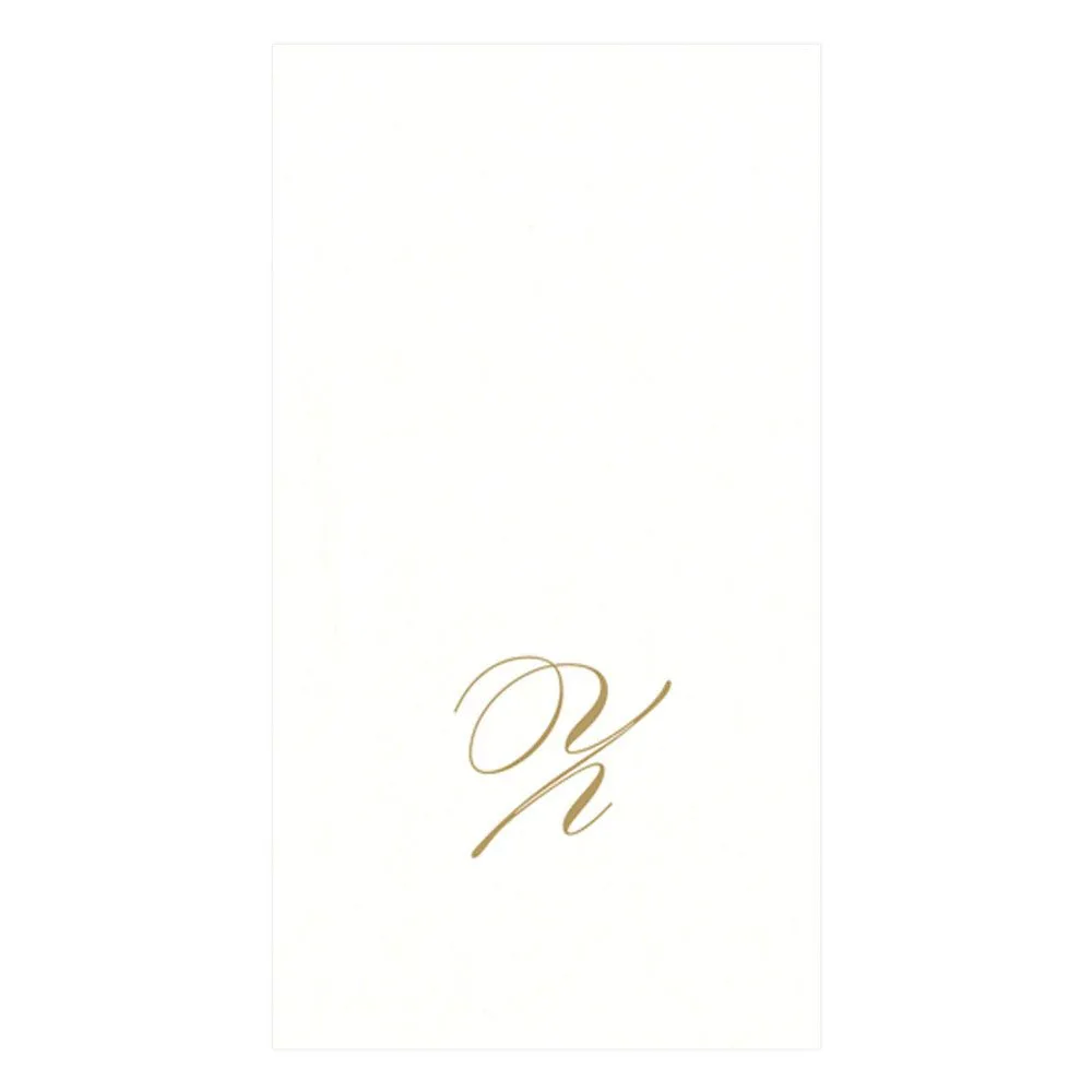 Caspari Pearl Initial Guest Towels – 24pk