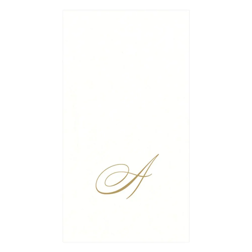 Caspari Pearl Initial Guest Towels – 24pk