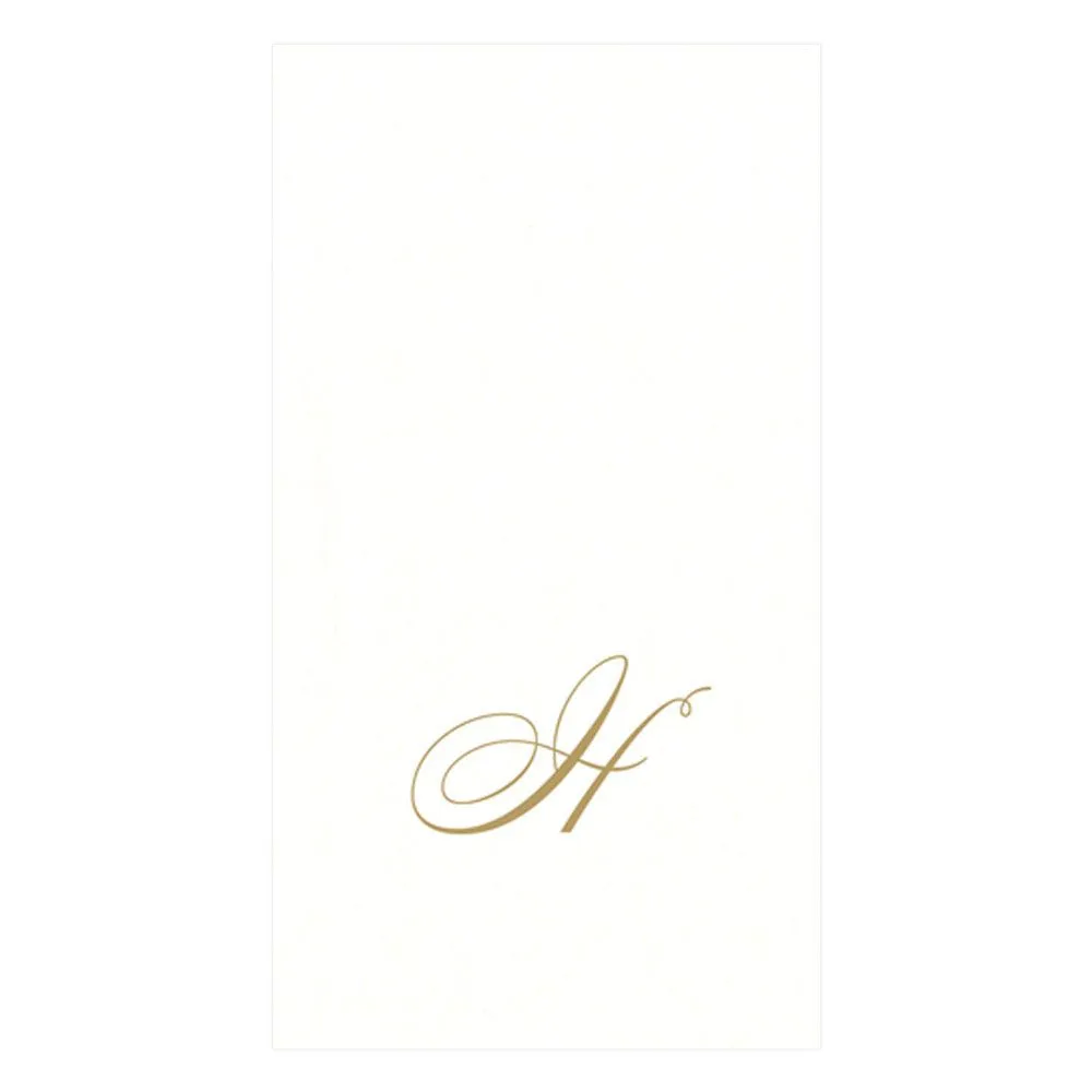 Caspari Pearl Initial Guest Towels – 24pk