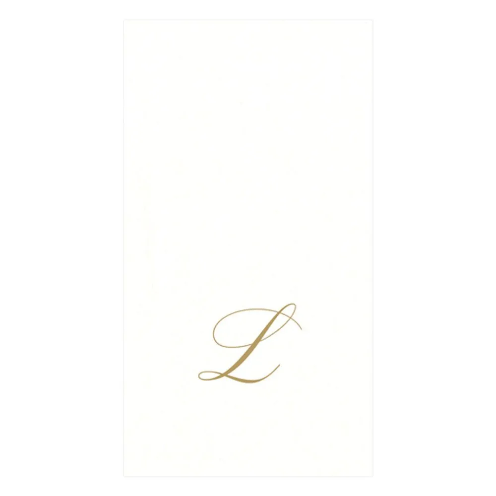 Caspari Pearl Initial Guest Towels – 24pk