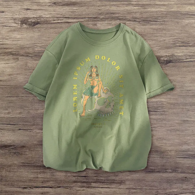 Casual personality printed street style T-shirt