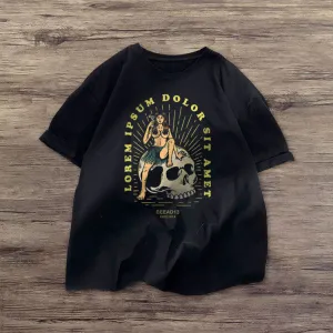 Casual personality printed street style T-shirt