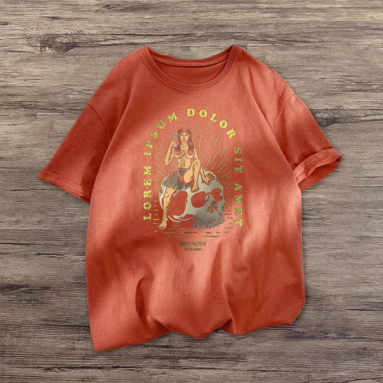 Casual personality printed street style T-shirt