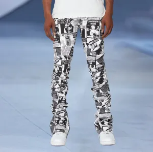 Casual statement street style stacked trousers