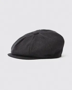Charcoal Melton Baker Boy Cap