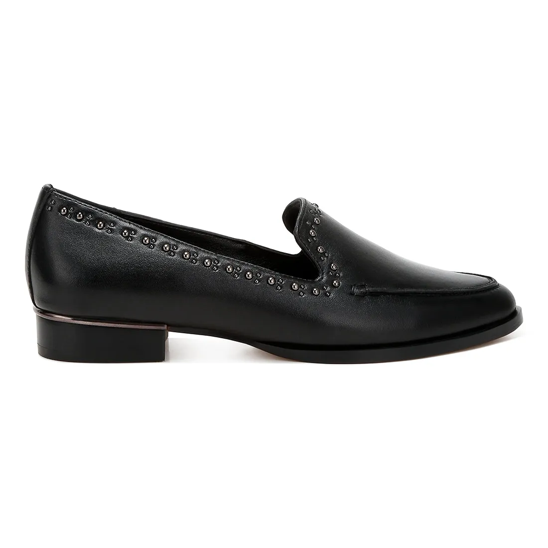 Delicate Stud Detail Leather Loafers
