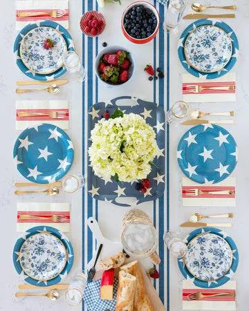Hamptons Navy Star Paper Plate - 8 pack S7102