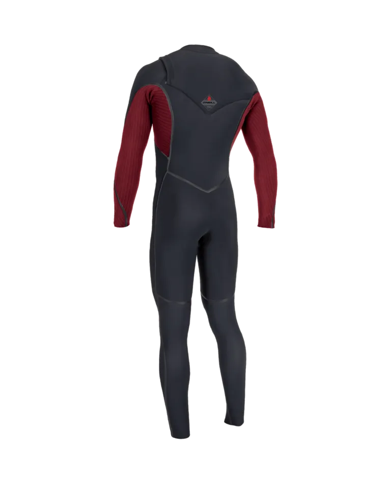 Hyperfreak Fire 4/3mm Chest Zip Wetsuit in Black & Dark Red