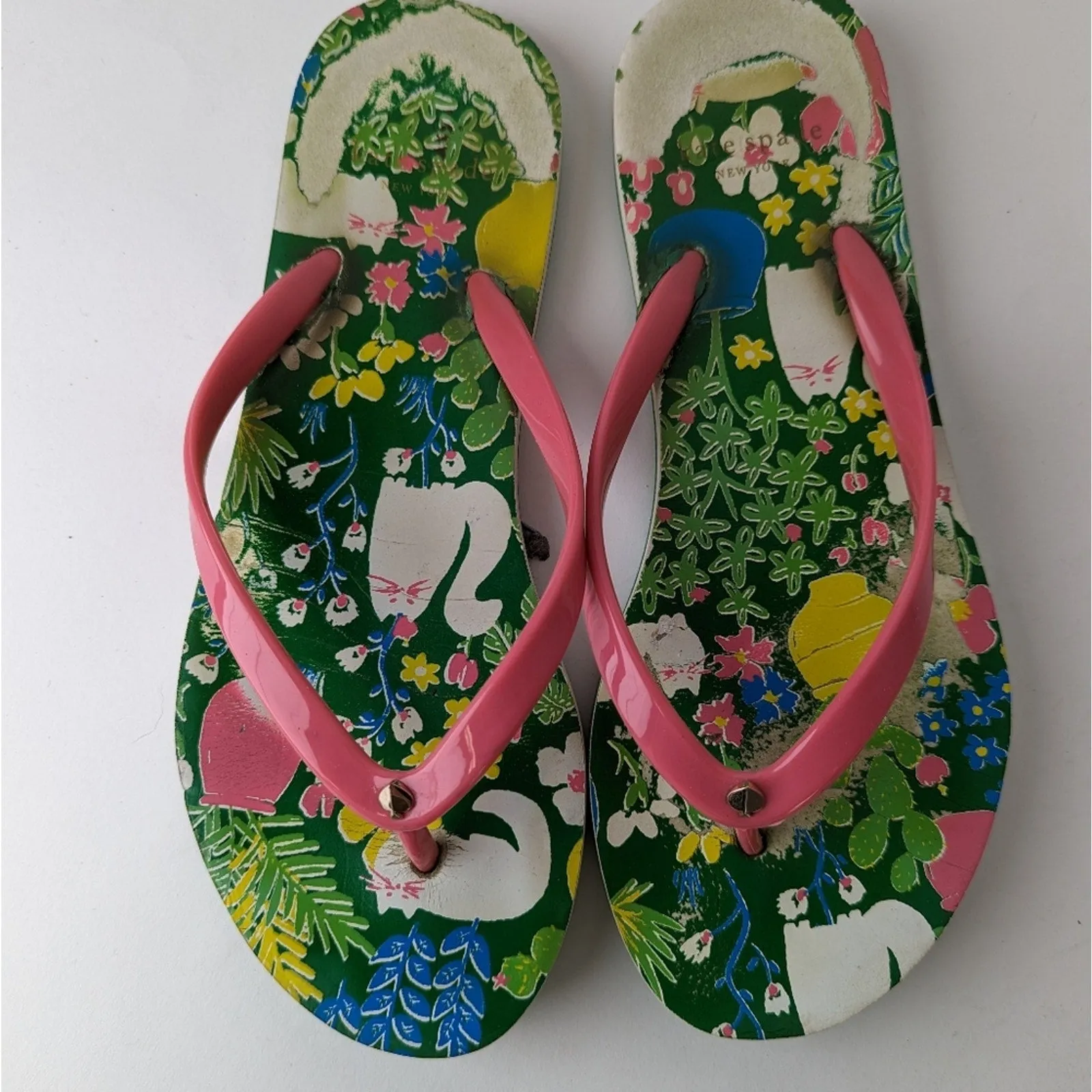 Kate Spade Kitty Flip Flops 7-8