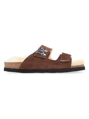 Men's Suede Sandals in Brown | Size 41 | PMIH009F23LEA0016061 Color BROWNBEIGE