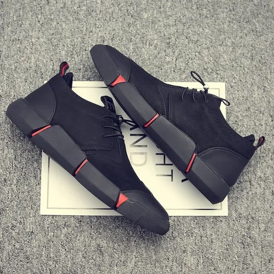 Men's Trendy British Style Black Leather Shoes