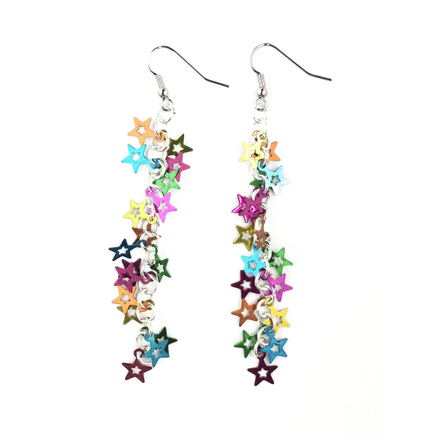 Multicolor Star Cluster Dangle Earrings