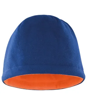 Navy/Orange - Reversible fleece skull hat