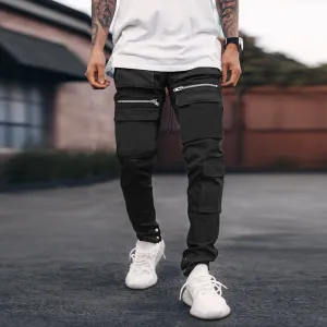 Personalized multifunctional pocket street style casual men's overalls