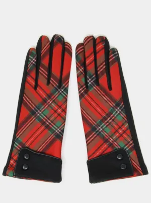 Red Plaid Texting Gloves
