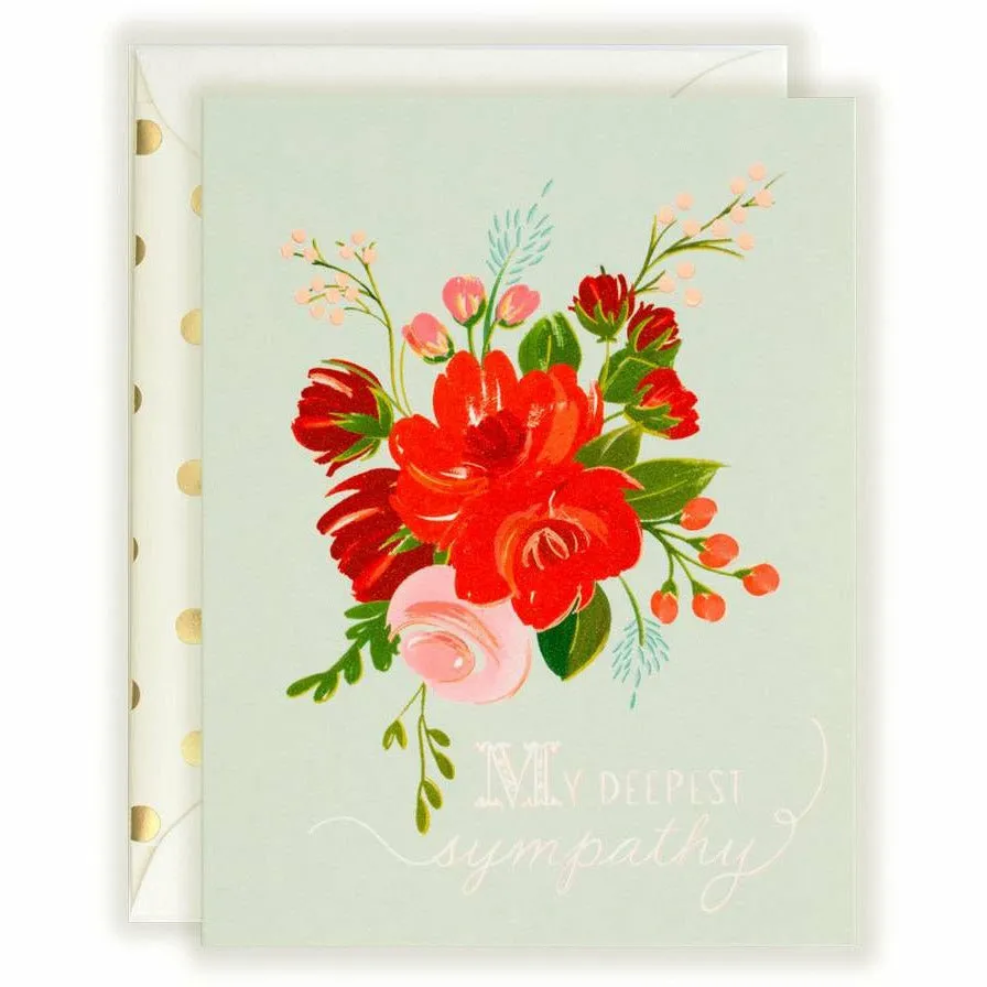 With Sympathy Floral card